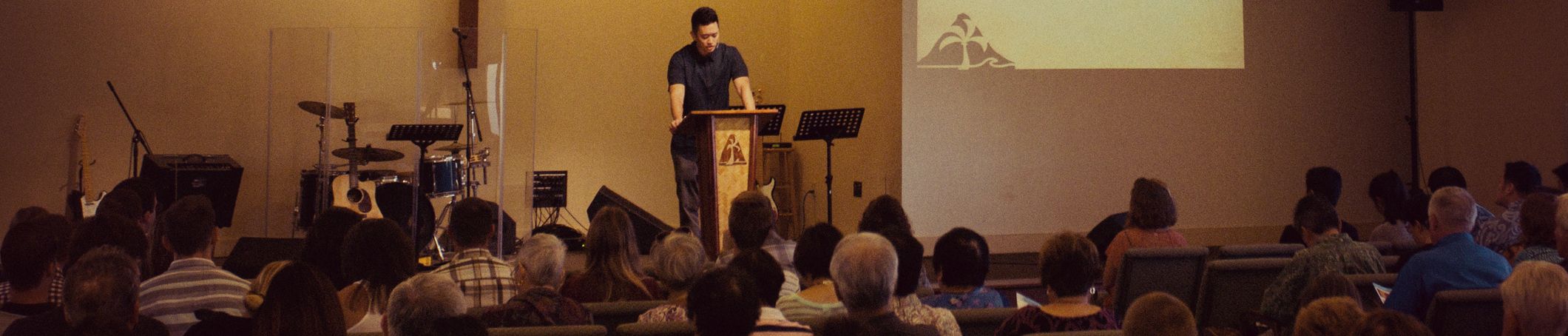 The congregation gathered for Sunday worship